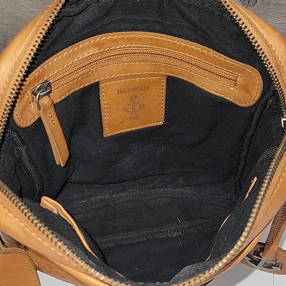 Harbout 2nd for Anthropologie Tan Leather Crossbody Bag